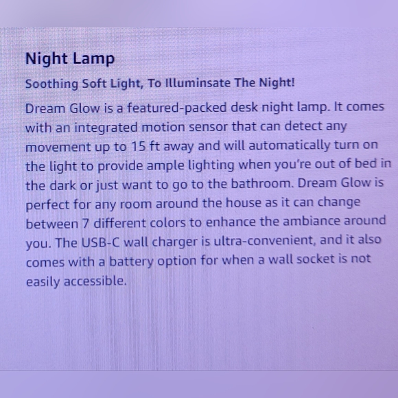 Sensor Brite Dream Glow Night Lamp Motion Sensing Color changing LED Table Lamp - Picture 13 of 16